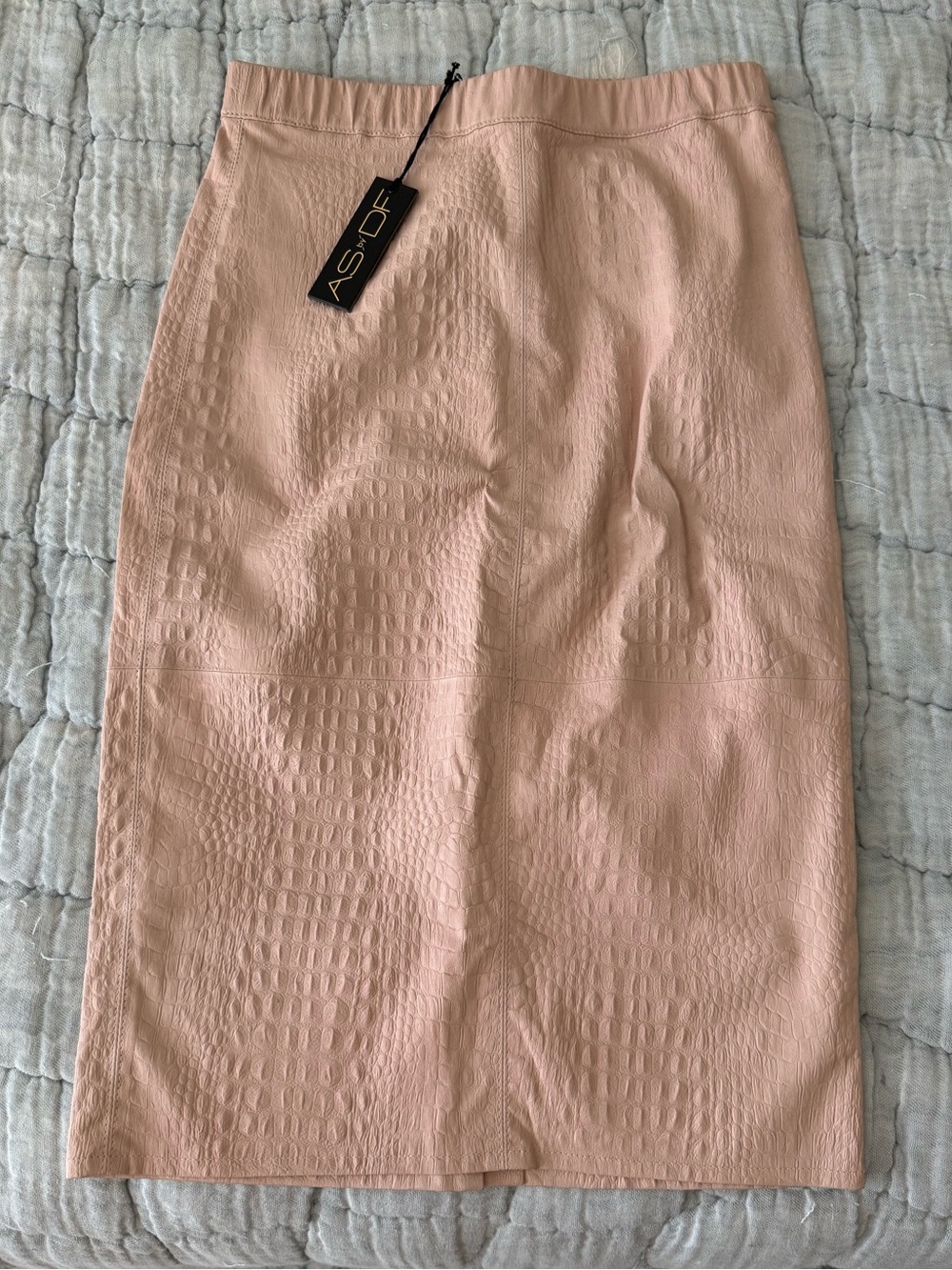 High Waisted Leather Pencil Skirt
